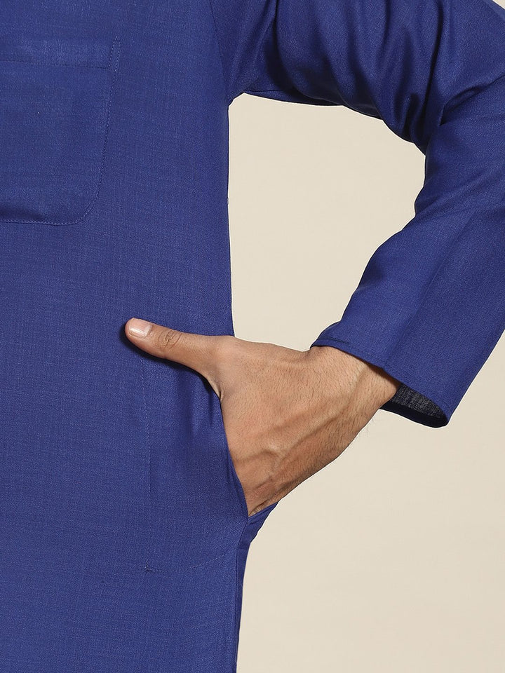 SOJANYA Men Navy Blue Solid Kurta