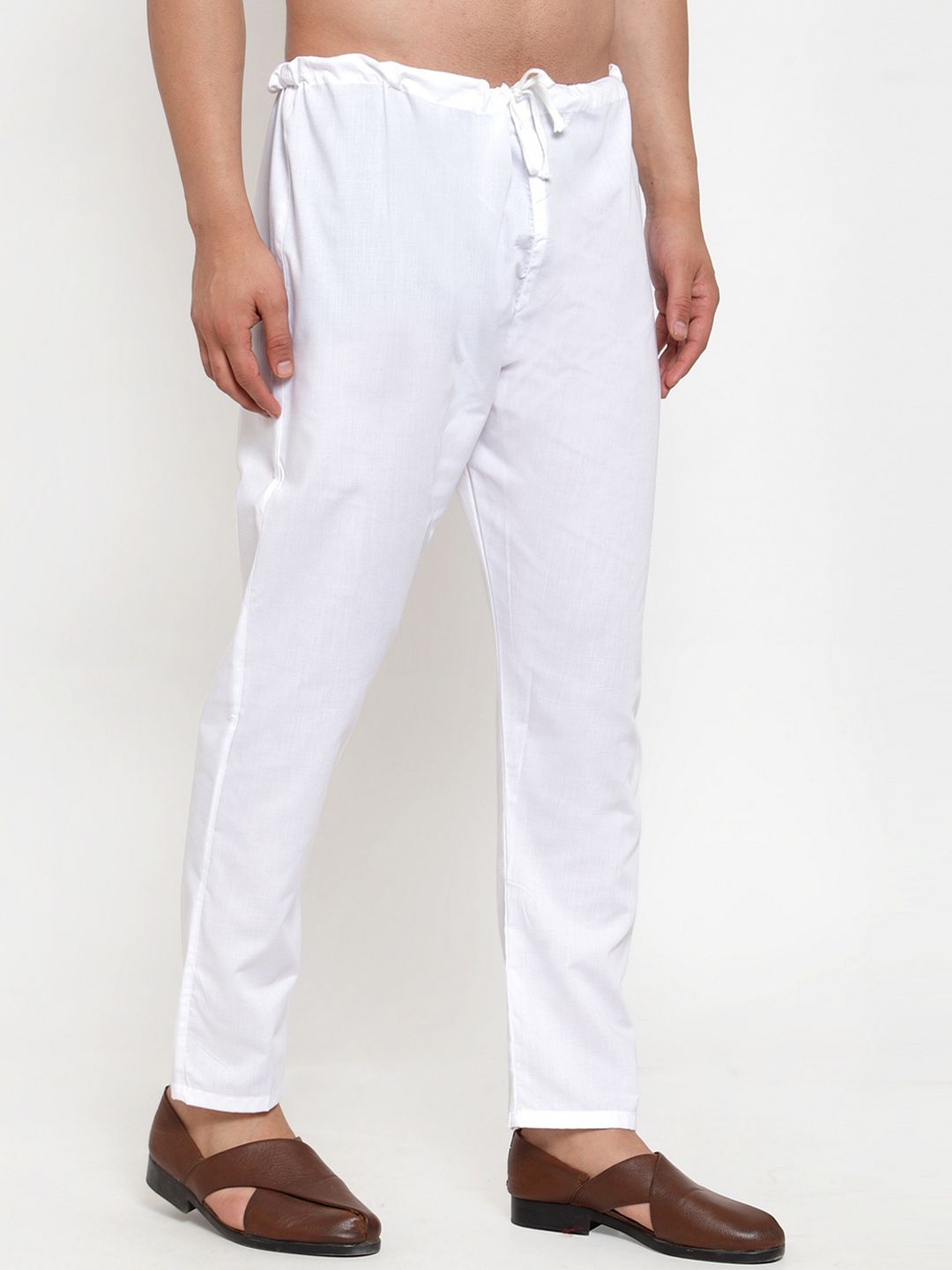 Jompers Men Beige Solid Pants Cut Pyjama