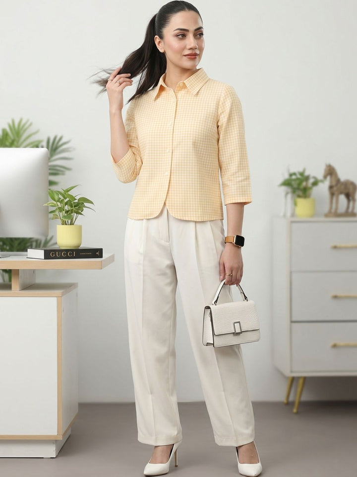Mamicha Checked Shirt Style Top