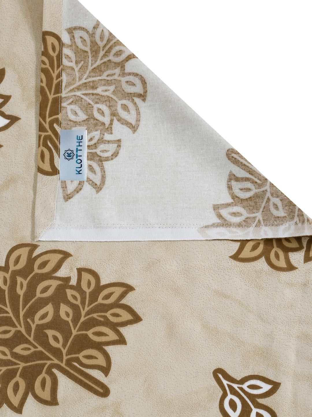 KLOTTHE Yellow Cotton Floral 400 TC Single Bedsheets