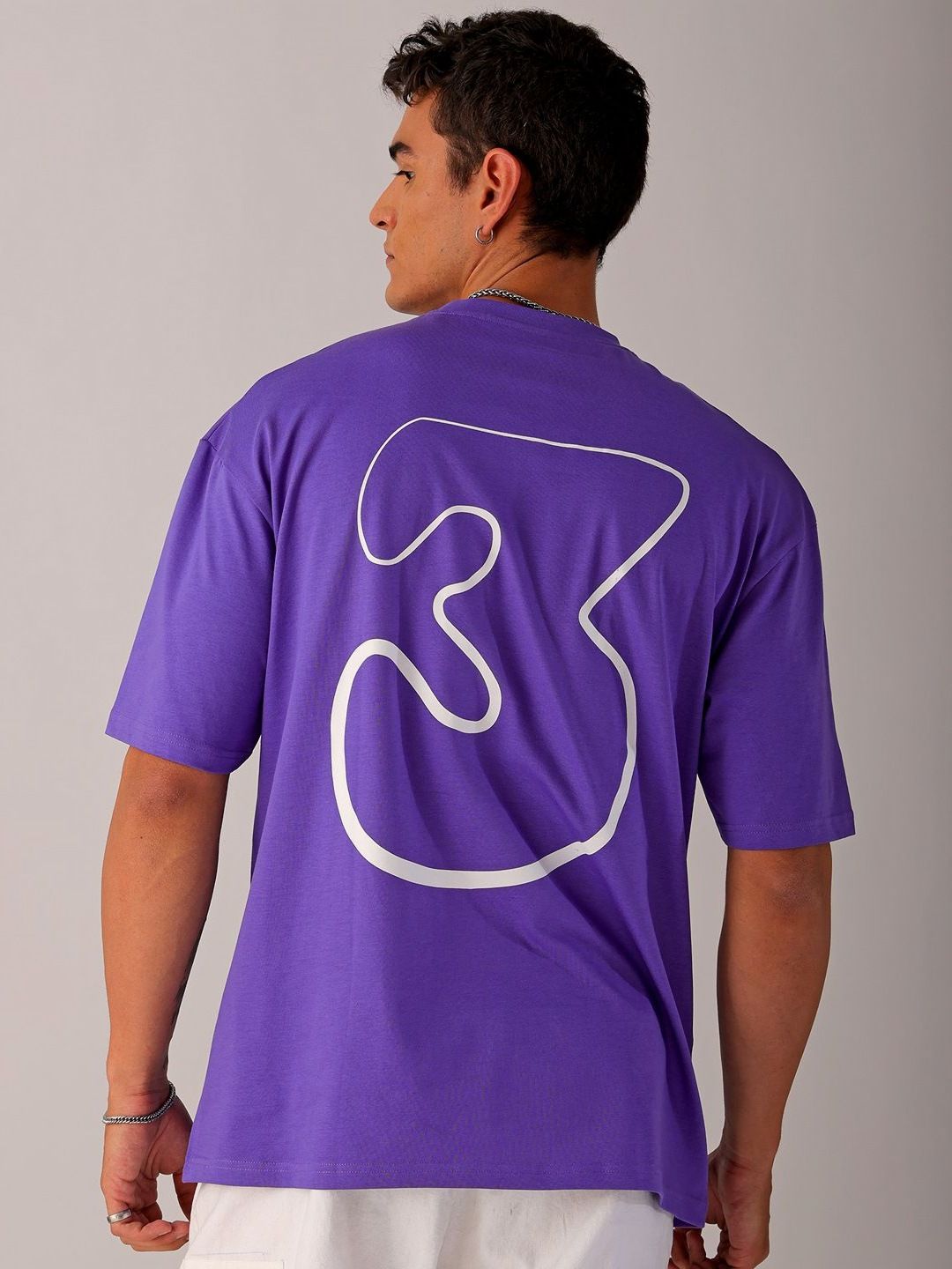 The Indian Garage Co Men Back Printed Oversized Round Neck T-shirt