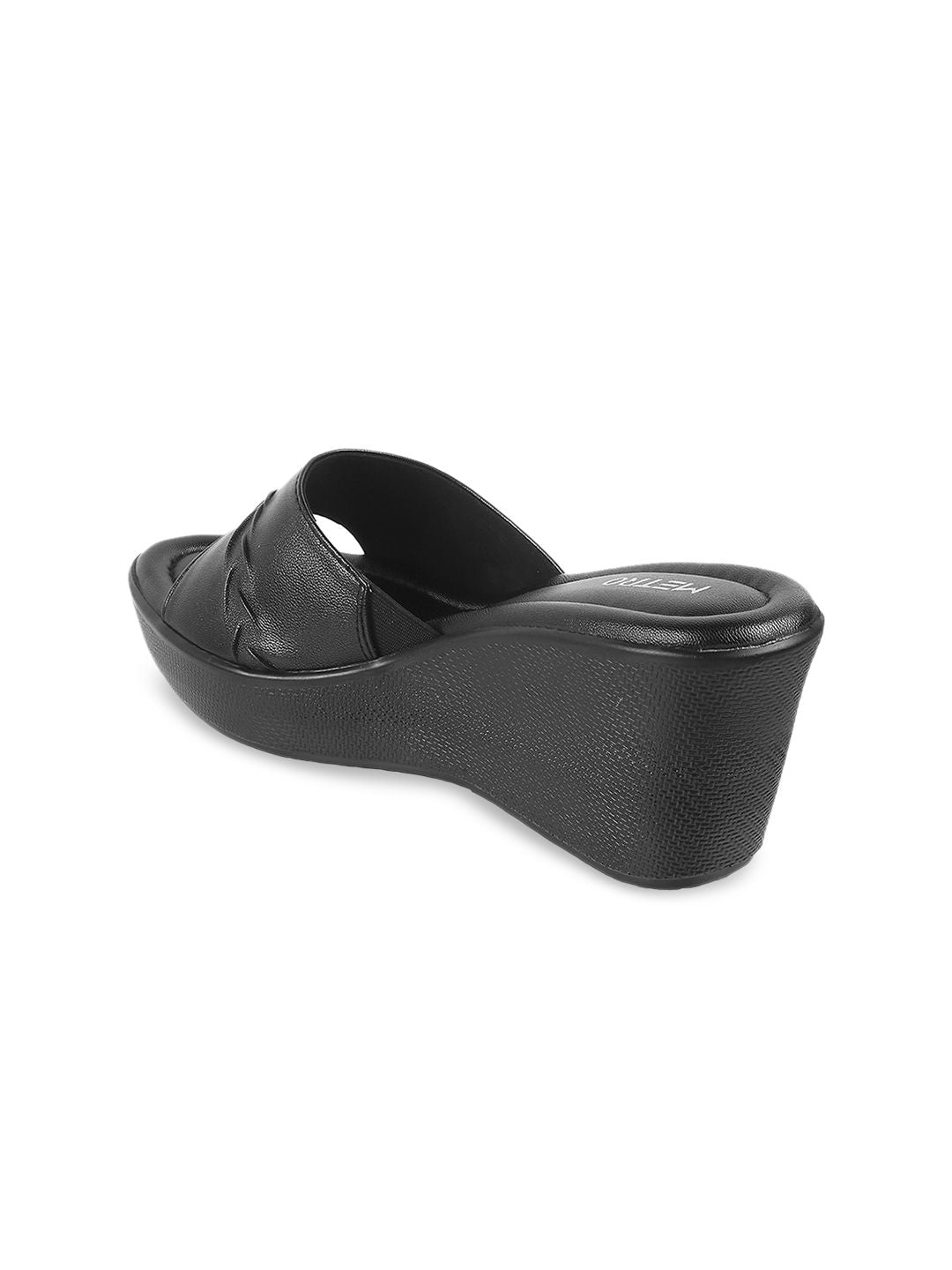 Metro Textured Open Toe Wedge Heels