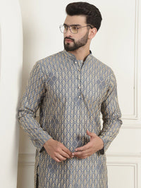 SOJANYA Kolar Mandarin Sulam Bunga Pure Cotton Kurta Lurus