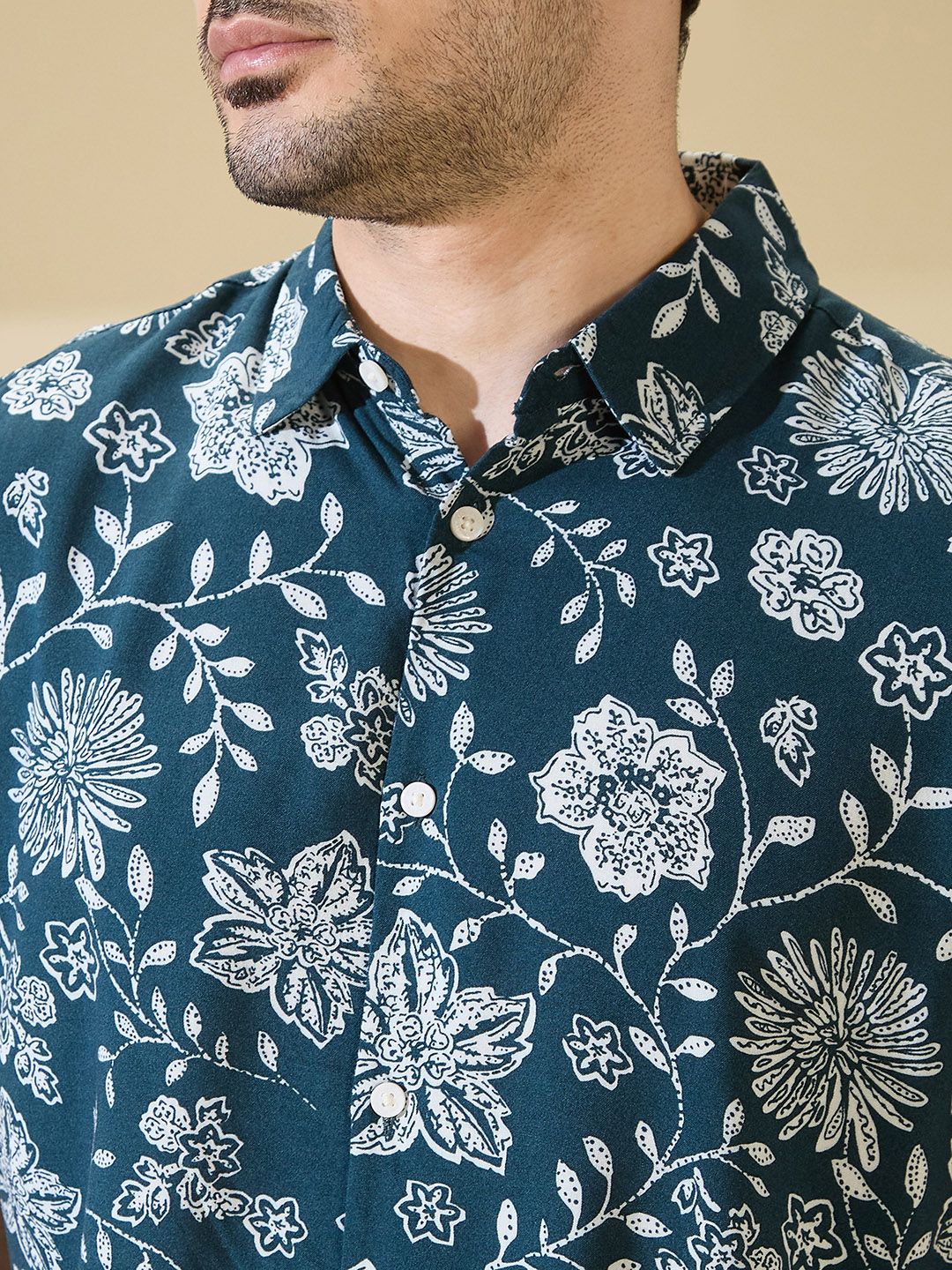 Being Human Slim Fit Floral Printed Casual Shirt