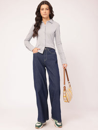 DressBerry Tailored Tradition Slit Sleeves Textured Shirt