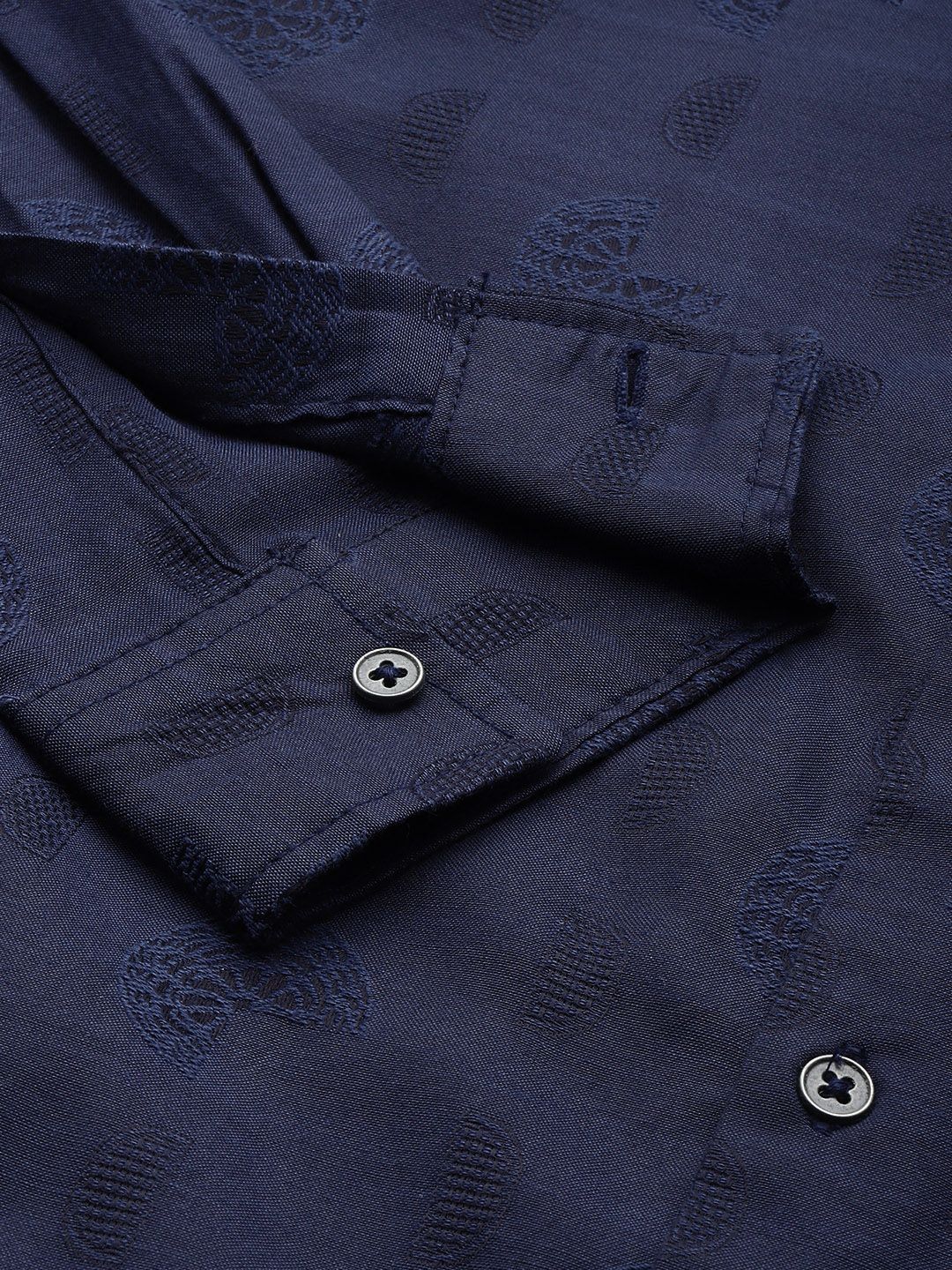 The Indian Garage Co Men Regular Fit Textured Butta Dobby Shirt