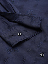 The Indian Garage Co Men Regular Fit Textured Butta Dobby Shirt