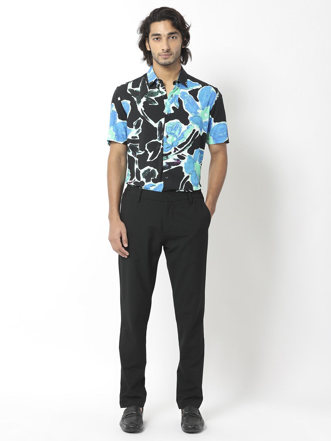 RARE RABBIT Men Agata Slim Fit Printed  Cotton Shirt