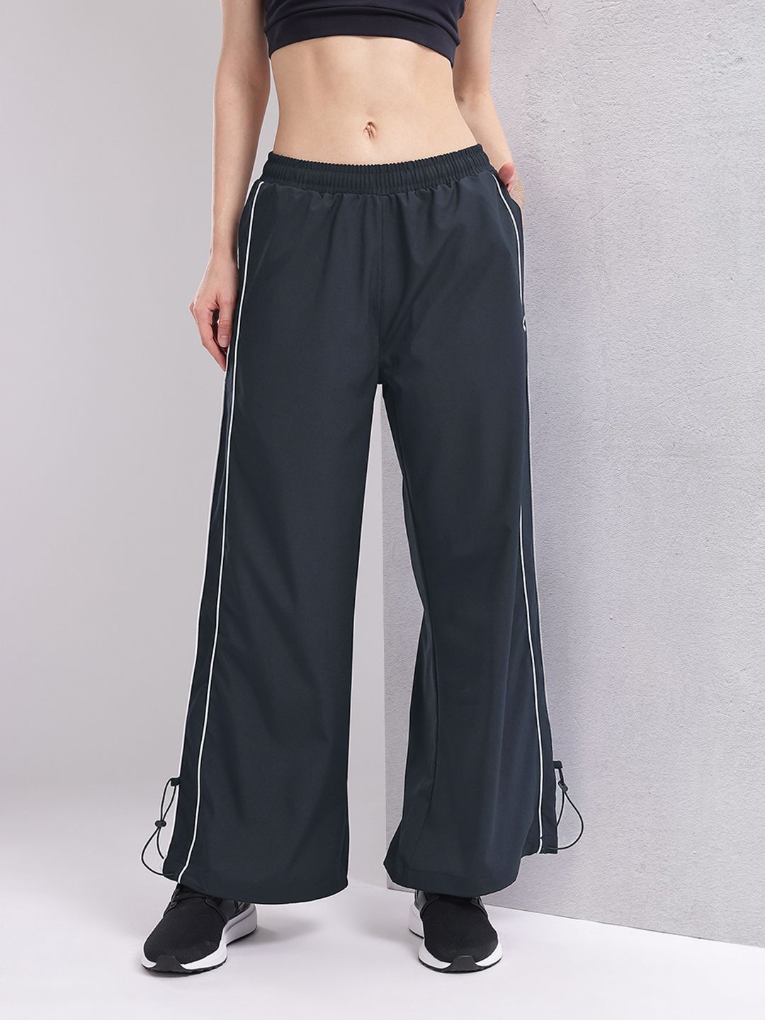 HRX by Hrithik Roshan Women Contrast Piping Rapid-Dry Flared Training Track Pants