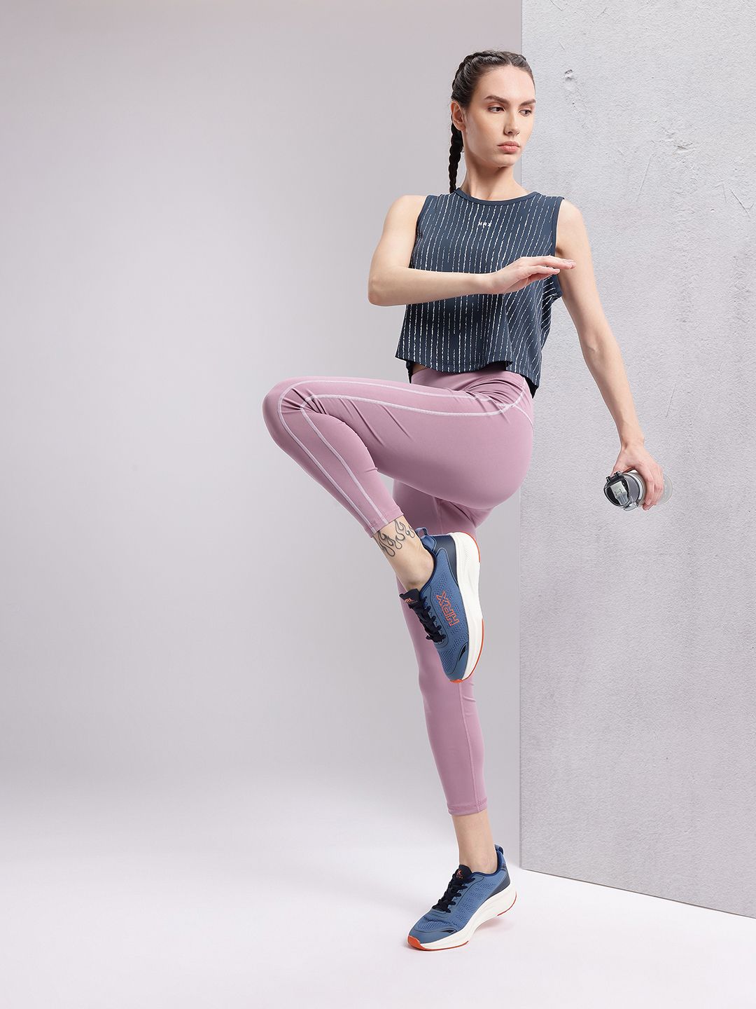 HRX by Hrithik Roshan Women Striped Rapid-Dry Training T-shirt