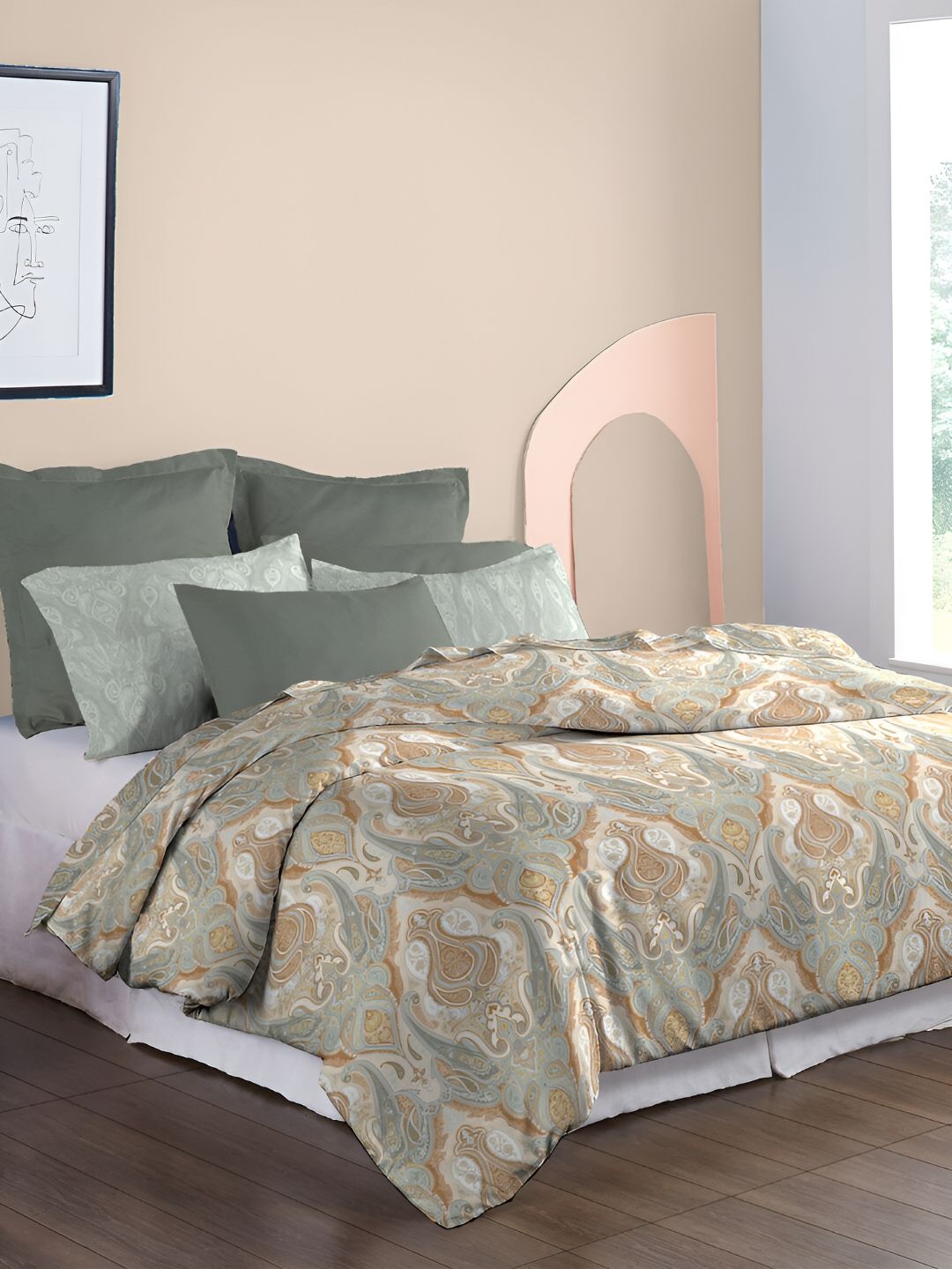 TRIDENT Diana Soft Comfort Flat 210TC King Pure Cotton Bedsheet Set