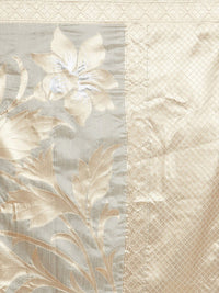 Saree mall Cream & Gold Toned Floral Silk Blend Banarasi Sarees