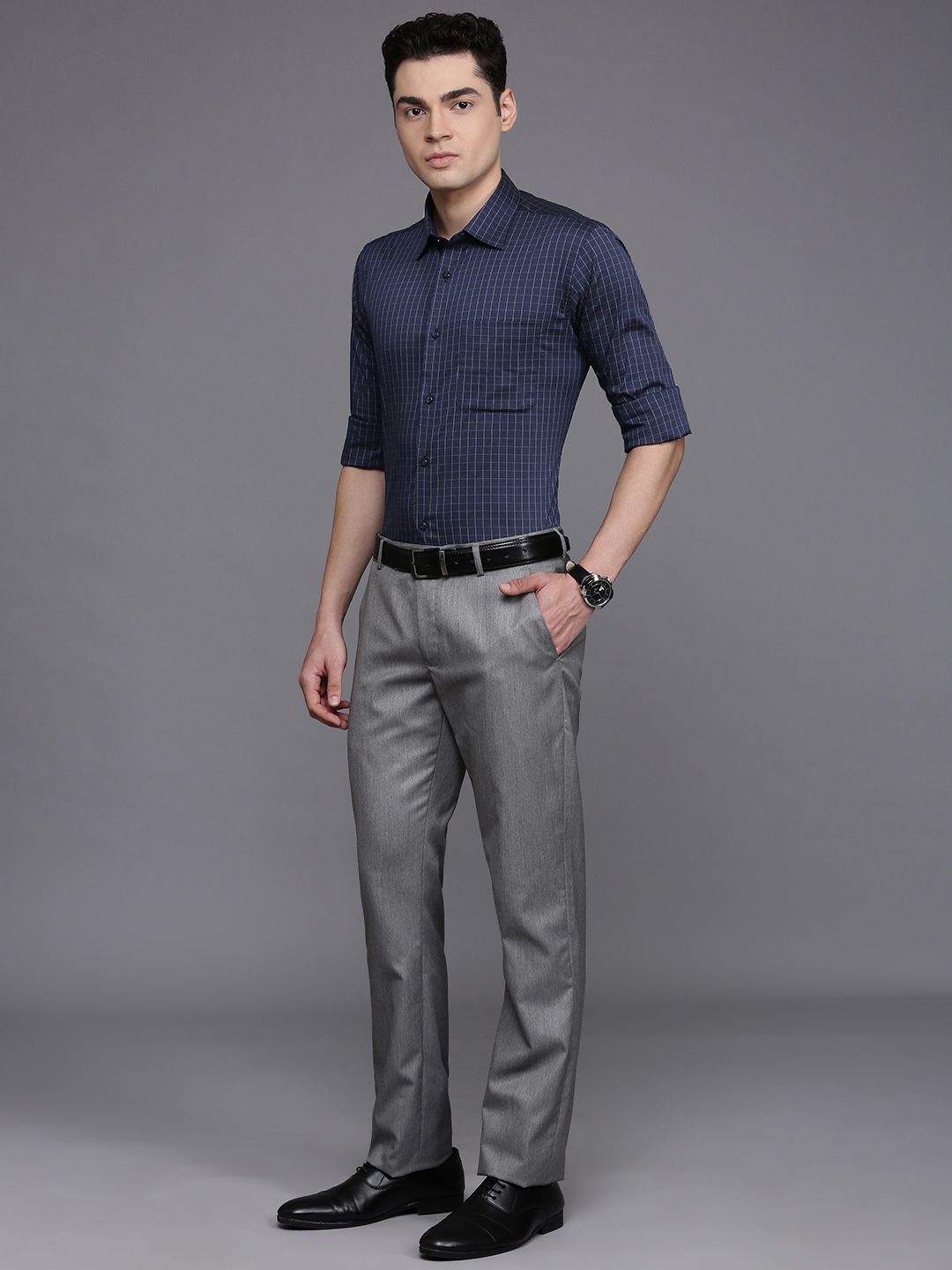 Raymond Slim Fit Checked Formal Shirt