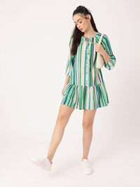 DressBerry Feminine Flair Sweet Striped A-Line Mini Dress