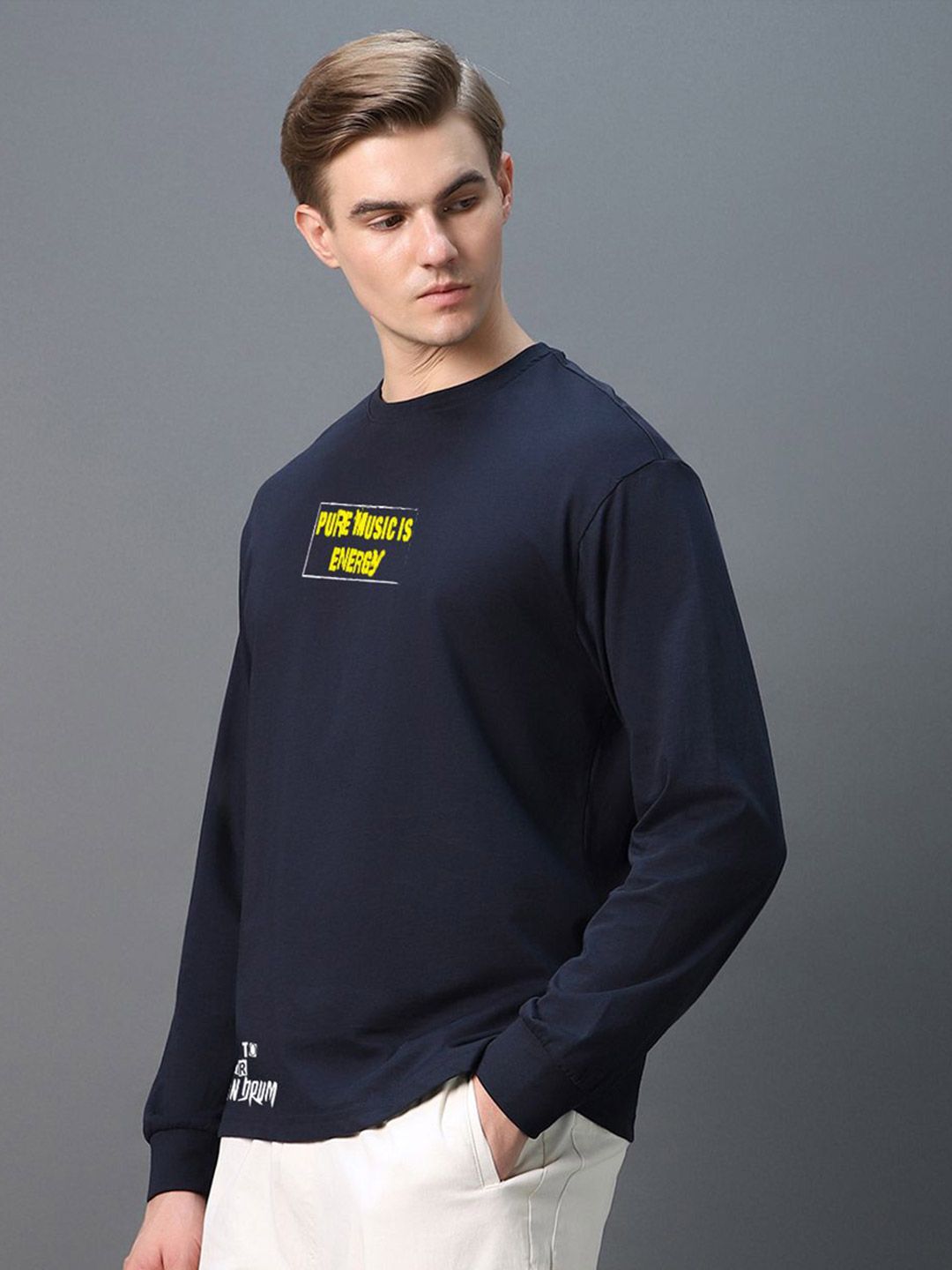 Bewakoof Men Typography Printed Round Neck Pure Cotton Oversized Garfield T-shirt