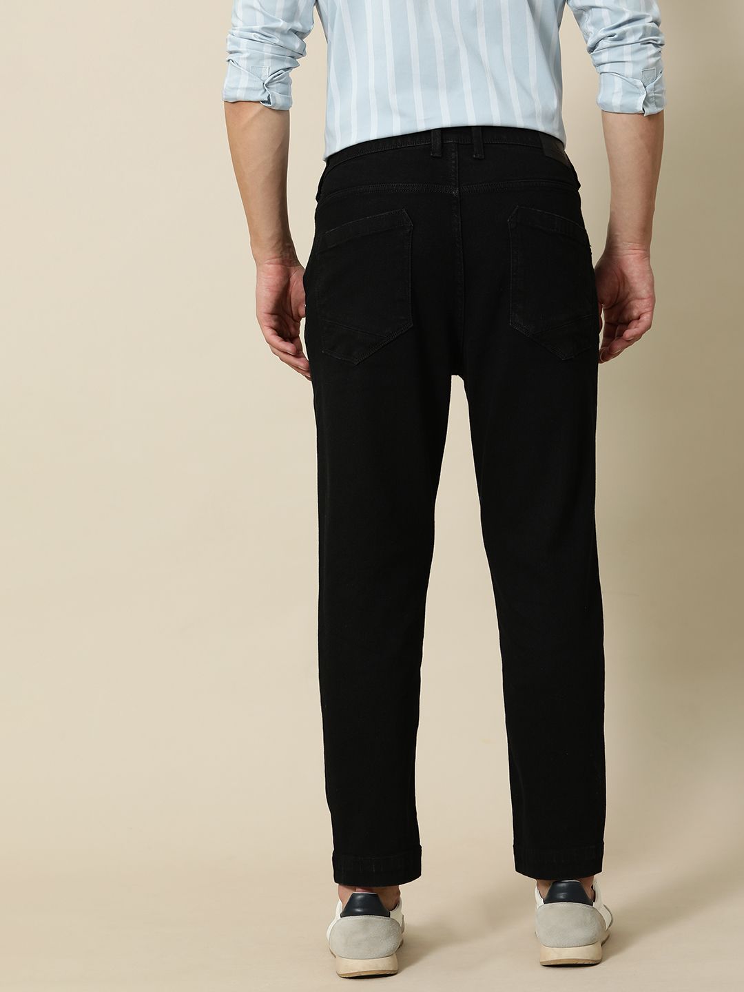 Mr Bowerbird Men Black Solid Stretchable Casual Jeans