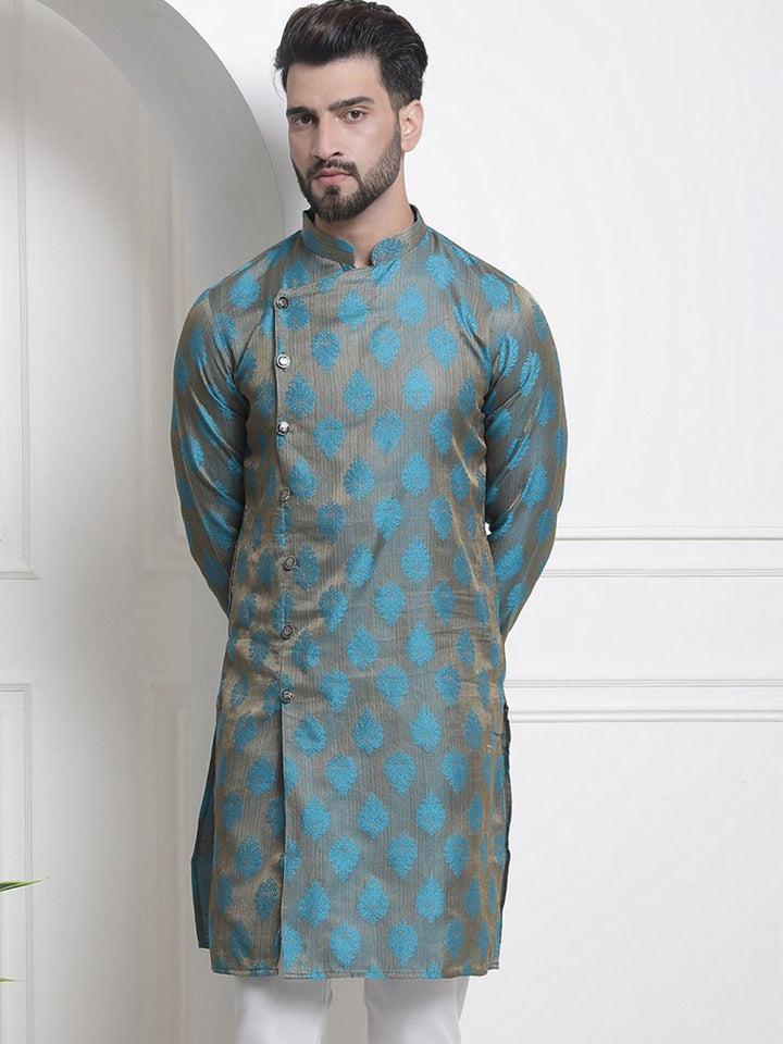 SOJANYA Motif Etnik Rekaan Tenunan Kolar Mandarin Jacquard Kurta