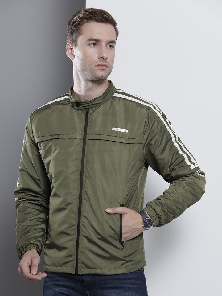 The Indian Garage Co Men Zip-Front Slim Fit Biker Jacket