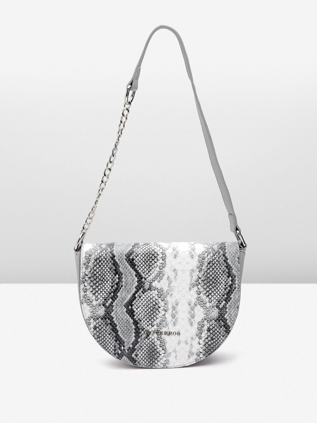 Lino Perros Snake Skin Textured Structured Shoulder Bag