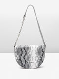 Lino Perros Snake Skin Textured Structured Shoulder Bag