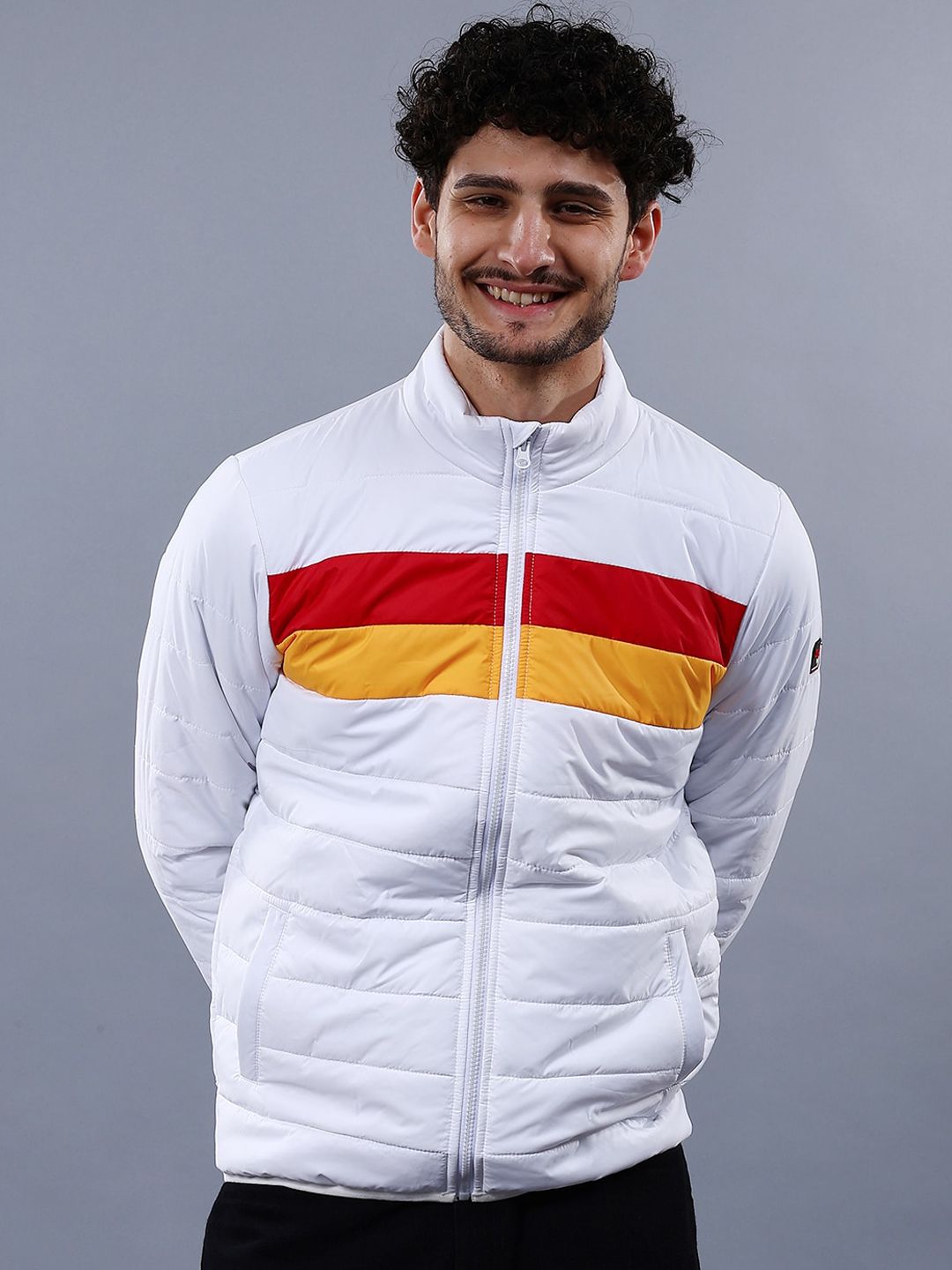 The Indian Garage Co Men Colourblock Regular Fit Puffer Jacket