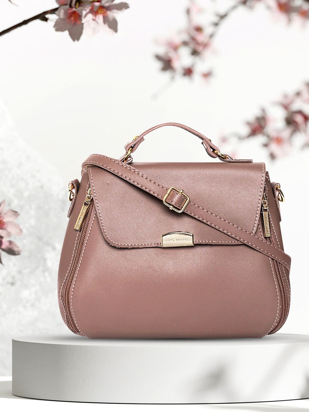 Lino Perros Dusty Pink Solid Satchel Bag