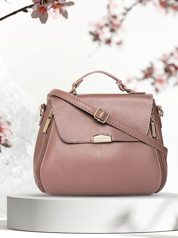 Lino Perros Dusty Pink Solid Satchel Bag