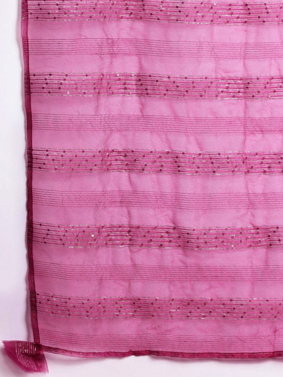 Indo Era Yoke Design Mirror Work Kurta With Trousers & Dupatta