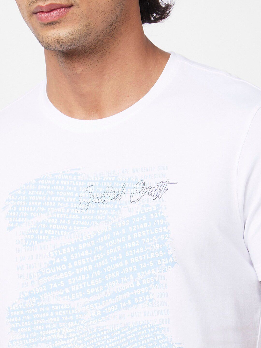 SPYKAR Typography Printed Slim Fit T-shirt