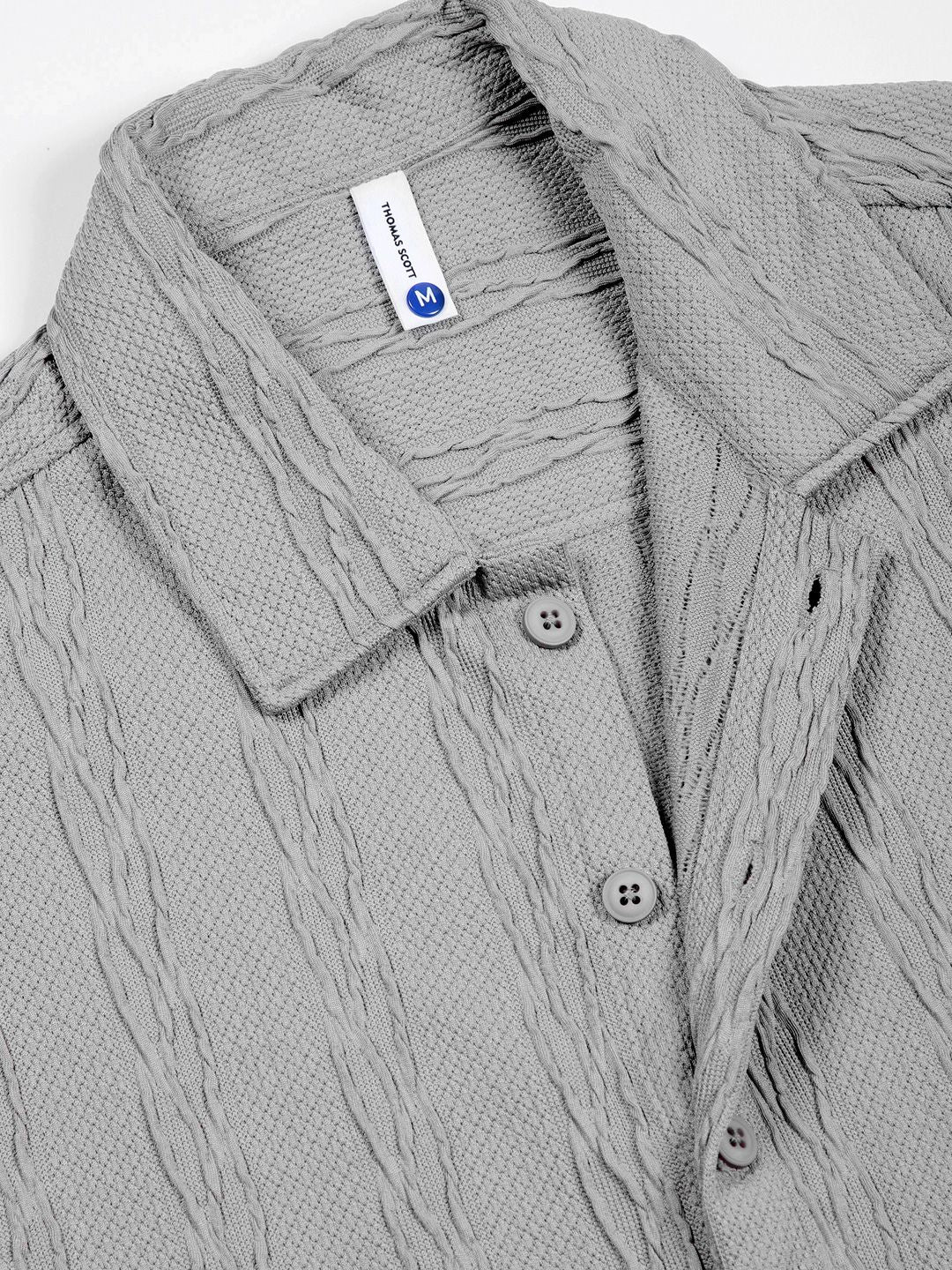 Thomas Scott Men Smart Fit Cutaway Collar Textured Casual Shirt