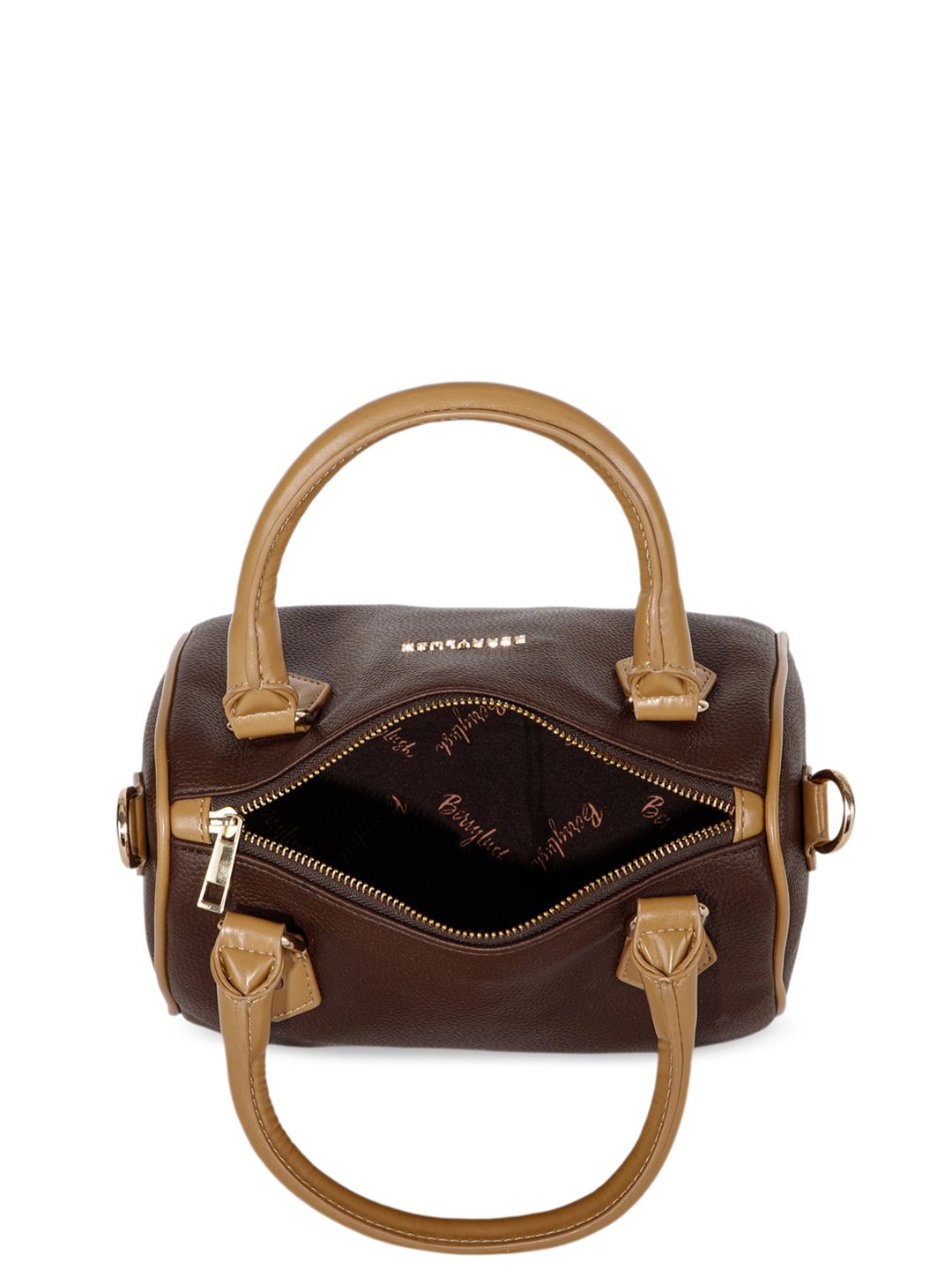 Berrylush Brown Structured Handheld Bag