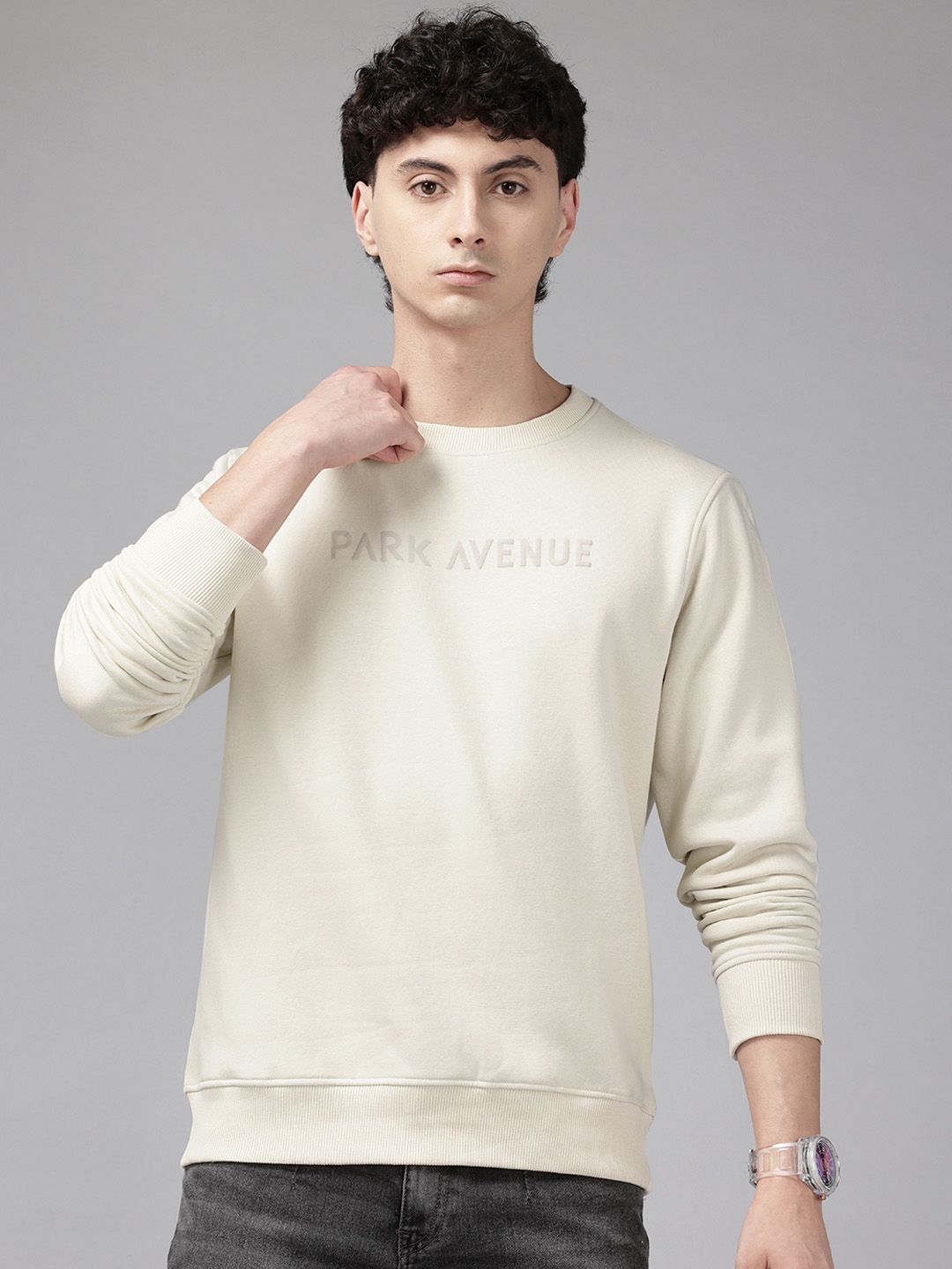 Park Avenue Brand Logo Printed Pullover Sweatshirt
