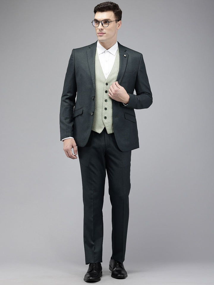 Park Avenue Reka Bentuk Diri Tekstur Single Breasted Super Slim Fit 3-Peice Formal Suit