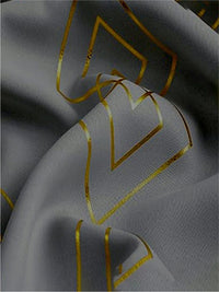URBAN SPACE Grey & Gold-Toned Geometric Printed Black Out Long Door Curtain