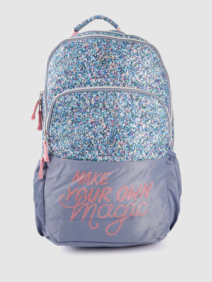 Gear Kids Abstract Printed Laptop Backpack with Glittery Effect -32L