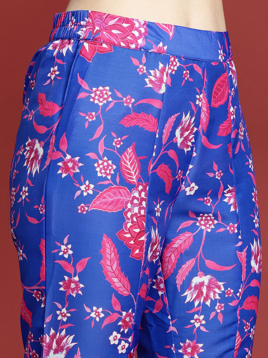 Anouk Floral Printed Layered Kurta with Palazzos