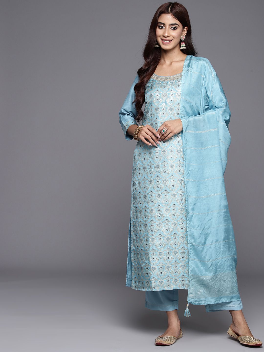 Libas Ethnic Motifs Regular Kurta with Trousers & Dupatta