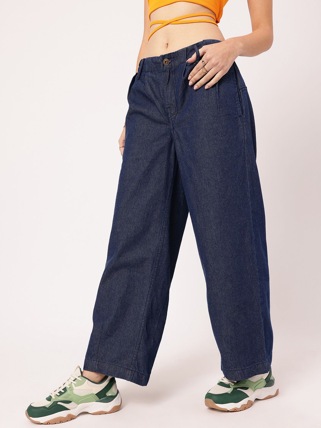 DressBerry Women Stylish Stitches Baggy Jeans