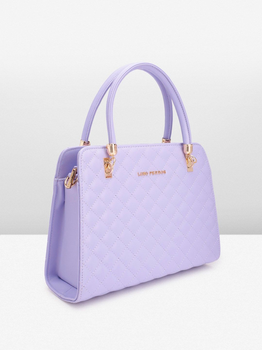 Lino Perros Structured Handheld Bag with Quilted Detail