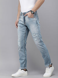 SPYKAR Men Ricardo Comfort Fit Mid-Rise Highly Distressed Heavy Fade Stretchable Jeans