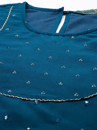 House of Pataudi Embellished Sequined Straight Jashn Kurta