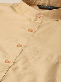 SOJANYA Mandarin Collar Long Sleeves Silk Cotton Kurta