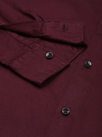 The Indian Garage Co Men Burgundy Solid Comfort Casual Shirt