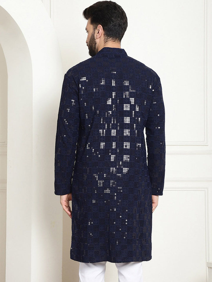 SOJANYA Dihiasi Kolar Mandarin Kurta Kapas Tulen Lurus