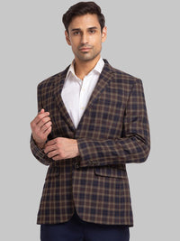 Park Avenue Men Checked Super Slim-Fit Single Breasted Blazer
