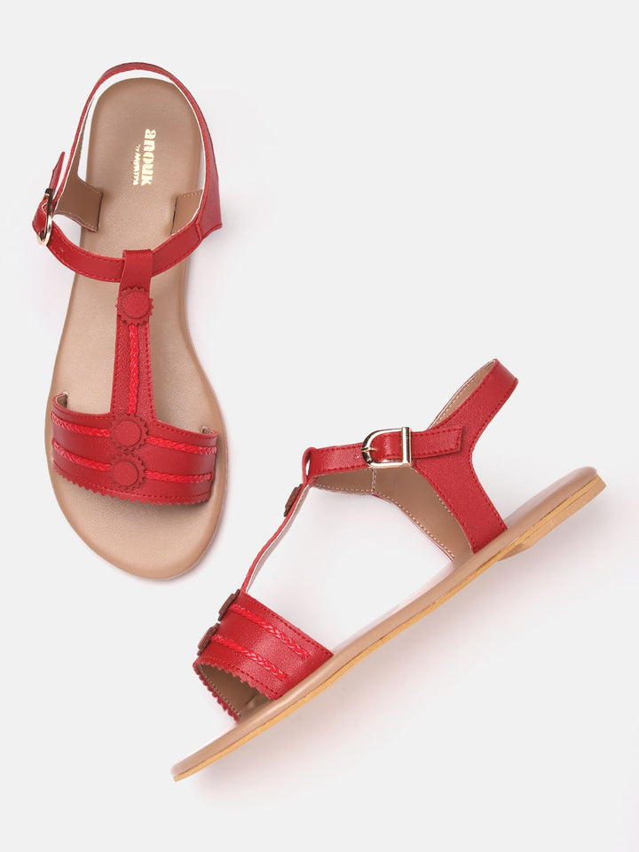 Anouk Women Braided Detail Handcrafted Ethnic Open Toe Flats