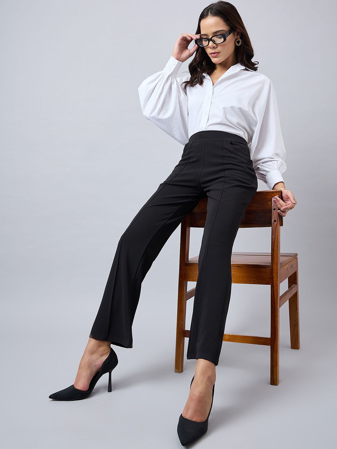 Style Quotient Women Smart Flared Trousers