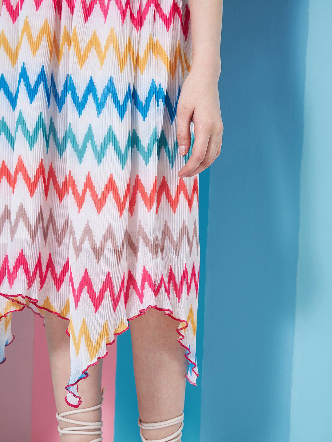 pspeaches Girls Geometric Printed Fit & Flare Midi Dress