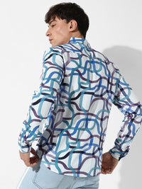 Campus Sutra Classic Abstract Printed Casual Shirt