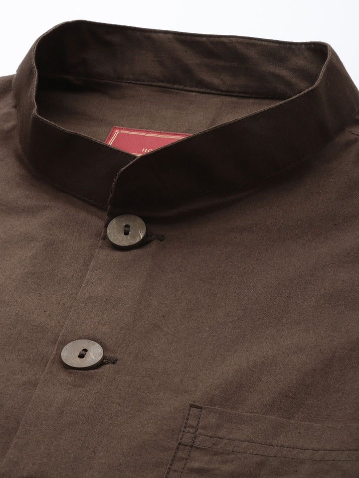 House of Pataudi Men Jashn Pure Cotton Kurta with Trousers & Jacket